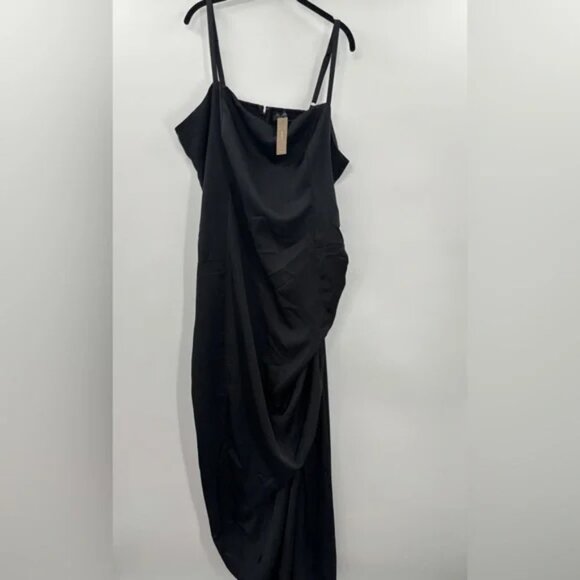 J.Crew Collection asymmetrical ruched dress in stretch satin - Picture 4 of 7